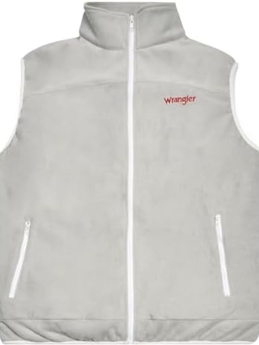 Wrangler Light Gray Polar Fleece Two Pocket Vest with Red Logo 4X